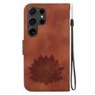 For Samsung Galaxy S24 Ultra 5G Lotus Embossed Leather Phone Case(Brown) - 3