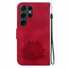 For Samsung Galaxy S24 Ultra 5G Lotus Embossed Leather Phone Case(Red) - 3