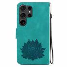 For Samsung Galaxy S24 Ultra 5G Lotus Embossed Leather Phone Case(Green) - 3