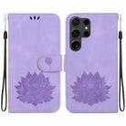 For Samsung Galaxy S24 Ultra 5G Lotus Embossed Leather Phone Case(Purple) - 1