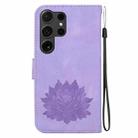 For Samsung Galaxy S24 Ultra 5G Lotus Embossed Leather Phone Case(Purple) - 3