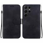 For Samsung Galaxy S24 Ultra 5G Lotus Embossed Leather Phone Case(Black) - 1