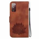 For Samsung Galaxy S20 FE 4G / 5G Lotus Embossed Leather Phone Case(Brown) - 3