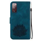 For Samsung Galaxy S20 FE 4G / 5G Lotus Embossed Leather Phone Case(Dark Blue) - 3