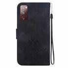 For Samsung Galaxy S20 FE 4G / 5G Lotus Embossed Leather Phone Case(Black) - 3