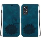 For Xiaomi 12 / 12X Lotus Embossed Leather Phone Case(Dark Blue) - 1