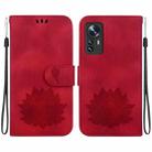 For Xiaomi 12 / 12X Lotus Embossed Leather Phone Case(Red) - 1