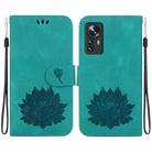 For Xiaomi 12 / 12X Lotus Embossed Leather Phone Case(Green) - 1
