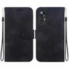 For Xiaomi 12 / 12X Lotus Embossed Leather Phone Case(Black) - 1