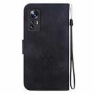 For Xiaomi 12 / 12X Lotus Embossed Leather Phone Case(Black) - 3