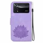 For Xiaomi Poco X4 Pro 5G Lotus Embossed Leather Phone Case(Purple) - 3