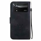 For Xiaomi Poco X4 Pro 5G Lotus Embossed Leather Phone Case(Black) - 3