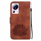 For Xiaomi 13 Lite / Civi 2 Lotus Embossed Leather Phone Case(Brown) - 3