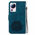 For Xiaomi 13 Lite / Civi 2 Lotus Embossed Leather Phone Case(Dark Blue) - 3