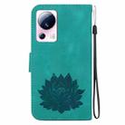 For Xiaomi 13 Lite / Civi 2 Lotus Embossed Leather Phone Case(Green) - 3