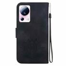 For Xiaomi 13 Lite / Civi 2 Lotus Embossed Leather Phone Case(Black) - 3