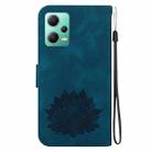 For Xiaomi Poco X5 Lotus Embossed Leather Phone Case(Dark Blue) - 3