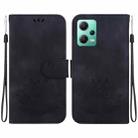 For Xiaomi Poco X5 Lotus Embossed Leather Phone Case(Black) - 1