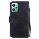 For Xiaomi Poco X5 Lotus Embossed Leather Phone Case(Black) - 3