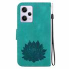 For Xiaomi Poco X5 Pro Lotus Embossed Leather Phone Case(Green) - 3