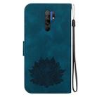 For Xiaomi Poco M2 Lotus Embossed Leather Phone Case(Dark Blue) - 3