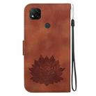 For Xiaomi Poco C31 Lotus Embossed Leather Phone Case(Brown) - 3