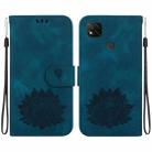 For Xiaomi Poco C31 Lotus Embossed Leather Phone Case(Dark Blue) - 1