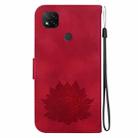 For Xiaomi Poco C31 Lotus Embossed Leather Phone Case(Red) - 3