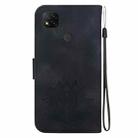 For Xiaomi Poco C31 Lotus Embossed Leather Phone Case(Black) - 3