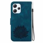 For Xiaomi Poco M6 Pro 5G Lotus Embossed Leather Phone Case(Dark Blue) - 3