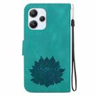 For Xiaomi Poco M6 Pro 5G Lotus Embossed Leather Phone Case(Green) - 3