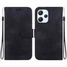 For Xiaomi Poco M6 Pro 5G Lotus Embossed Leather Phone Case(Black) - 1