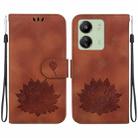 For Xiaomi Poco C65 4G / Poco M6 5G Lotus Embossed Leather Phone Case(Brown) - 1