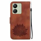 For Xiaomi Poco C65 4G / Poco M6 5G Lotus Embossed Leather Phone Case(Brown) - 3