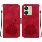 For Xiaomi Poco C65 4G / Poco M6 5G Lotus Embossed Leather Phone Case(Red) - 1