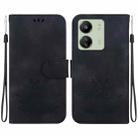 For Xiaomi Poco C65 4G / Poco M6 5G Lotus Embossed Leather Phone Case(Black) - 1