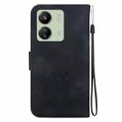 For Xiaomi Poco C65 4G / Poco M6 5G Lotus Embossed Leather Phone Case(Black) - 3