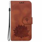For Xiaomi Poco C50 / Poco C51 Lotus Embossed Leather Phone Case(Brown) - 2