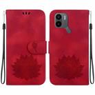 For Xiaomi Poco C50 / Poco C51 Lotus Embossed Leather Phone Case(Red) - 1
