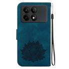 For Xiaomi Poco X6 Pro Lotus Embossed Leather Phone Case(Dark Blue) - 3