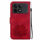 For Xiaomi Poco X6 Pro Lotus Embossed Leather Phone Case(Red) - 3