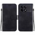 For Xiaomi Poco X6 Pro Lotus Embossed Leather Phone Case(Black) - 1