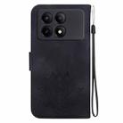 For Xiaomi Poco X6 Pro Lotus Embossed Leather Phone Case(Black) - 3