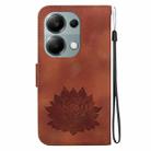 For Xiaomi Poco M6 Pro 4G Lotus Embossed Leather Phone Case(Brown) - 3