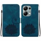 For Xiaomi Poco M6 Pro 4G Lotus Embossed Leather Phone Case(Dark Blue) - 1