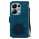 For Xiaomi Poco M6 Pro 4G Lotus Embossed Leather Phone Case(Dark Blue) - 3