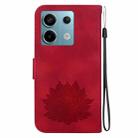 For Xiaomi Poco X6 5G Global Lotus Embossed Leather Phone Case(Red) - 3