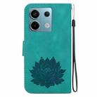 For Xiaomi Poco X6 5G Global Lotus Embossed Leather Phone Case(Green) - 3