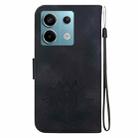 For Xiaomi Poco X6 5G Global Lotus Embossed Leather Phone Case(Black) - 3