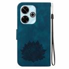 For Xiaomi Poco M6 4G Lotus Embossed Leather Phone Case(Dark Blue) - 3